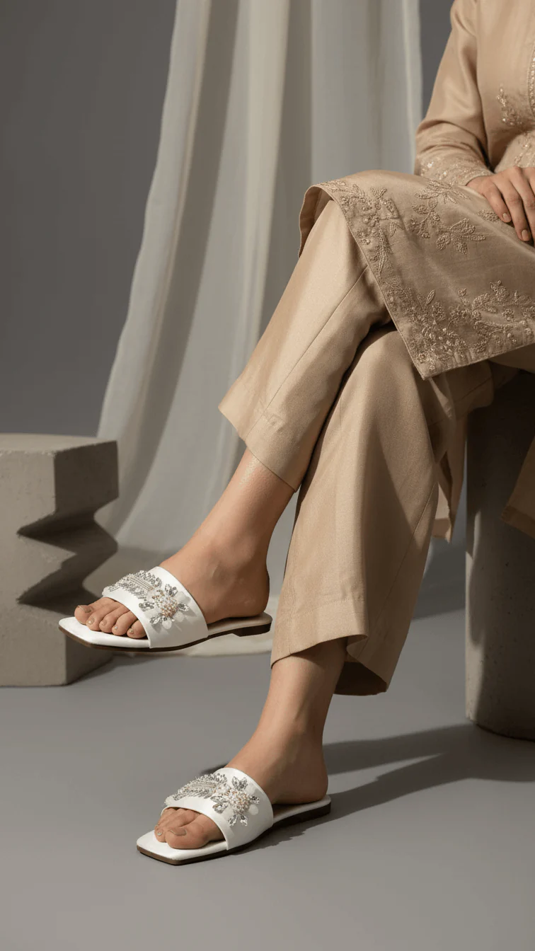 White Casual Slipper CL2112