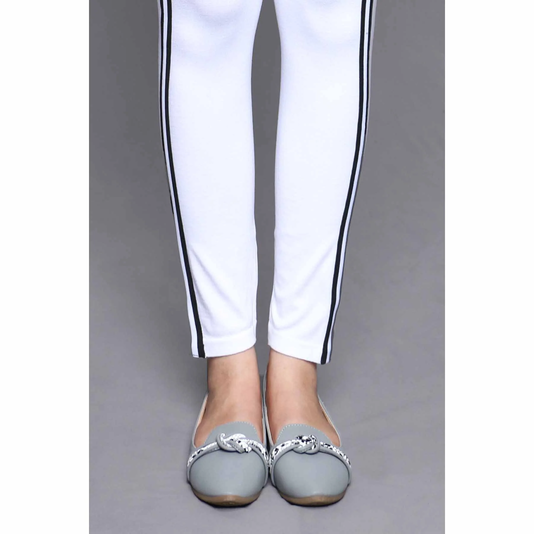 White Color Lowers Plain Tights PN2061