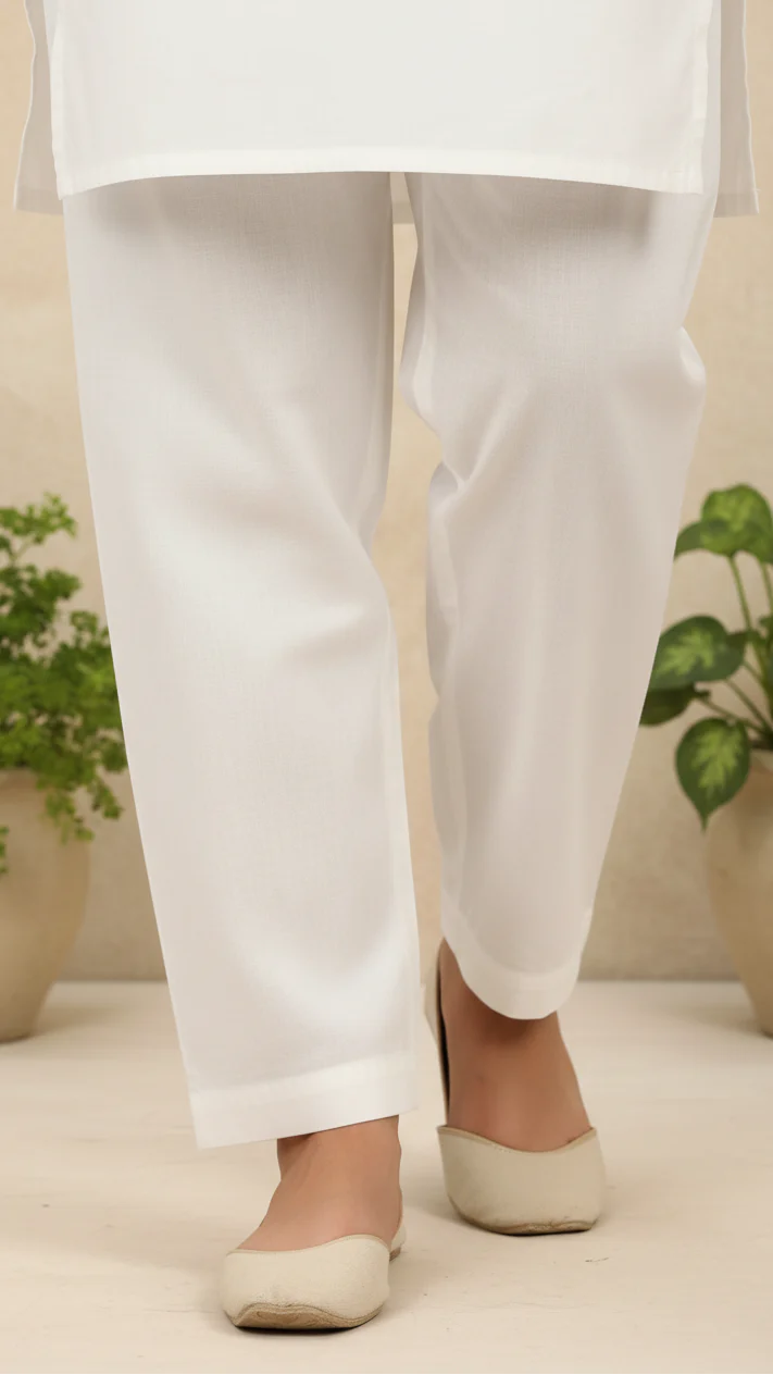 White Cotton Cambric Trouser PL5103