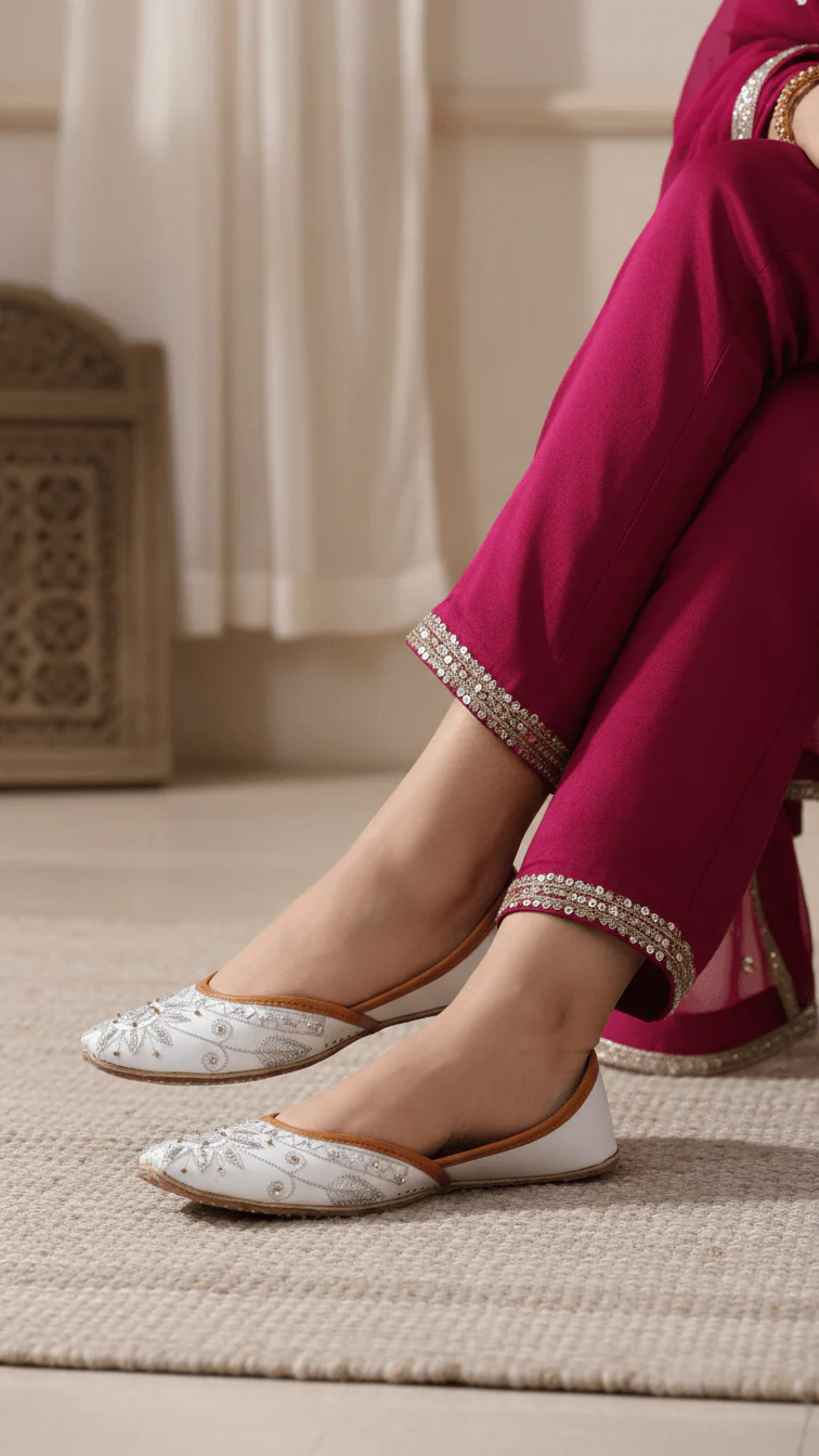 White Fancy Khussa EC8536