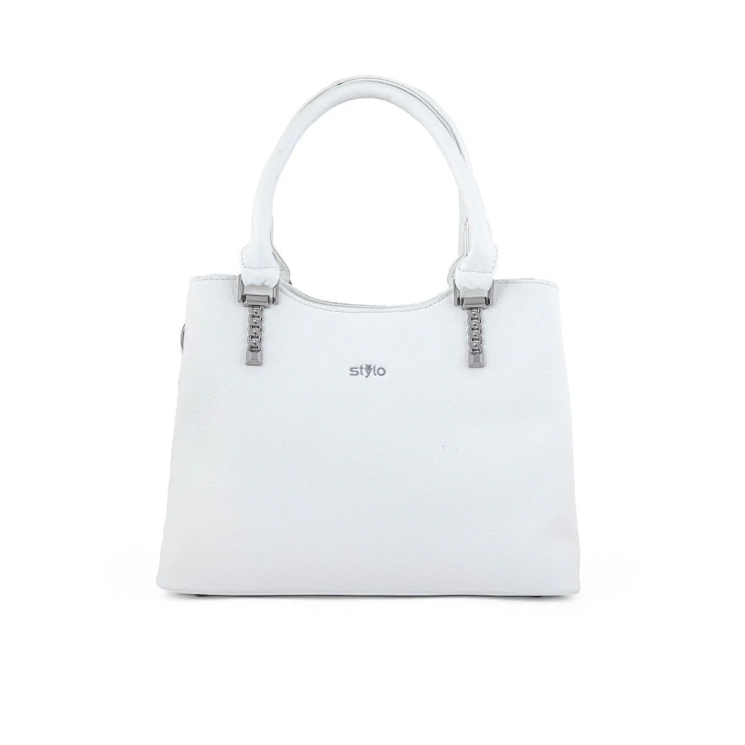 White Formal Hand Bag P36239